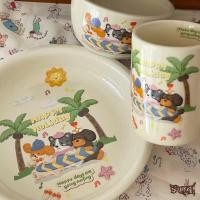 ราคา ส่งด่วน จานชาม HAPPY HOLIDAY ลายการ์ตูน ลายน่ารัก จาน ชาม ถ้วย แก้ว จานขนม (24864623957)