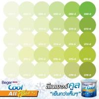 ราคา Beger คูลออลพลัส สีบ้านเย็น กึ่งเงา สีเขียวอ่อน 9L เบอร์ตามพัดสี สีทาภายนอกและภายใน สีทาบ้าน สีบ้านเย็น (27953543040)