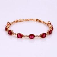 ราคา สร้อยข้อมือทองอิตาลี 18k gold filled ประดับเพชร CZ สีทับทิมตลอดทั้งเส้น (26469523)