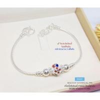 ราคา IT'S MEสร้อยข้อมือเงินแท้สุโขทัย ลายเปีย ร้อยเม็ดปะคำลงยา เขียว แดง น้ำเงิน หนัก 2 สลึงตัน(งานสุโขทัย-งานช่างทอง):SK0087 (17298011946)