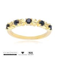 ราคา Gemondo แหวนเงินแท้ 925 ประดับไพลิน (Blue Sapphire) ดีไซน์เกลียวคลื่น (20548106213)
