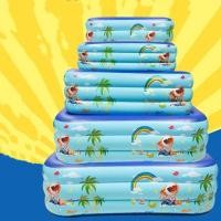 ราคา สระว่ายน้ำเป่าลม3ชั้น ขนาด: 180 x 140 x 55 (ยาว 1.8ม. กว้าง1.4ม. สูง55ซม.) มีลาย มีกันกระแทรก (7167511505)