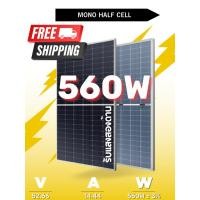 ราคา ส่งฟรี แผงโซล่าเซลล์ 550w 560w 570W Bifacial โมโนฮาฟ สองหน้า Solar Panel Mono Half cell (27353088374)