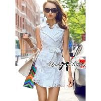 ราคา เดรสโค้ท ลูกไม้ขาว สวยมาก Lady Ribbon (24488516073)
