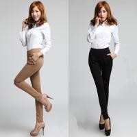 ราคา (S-3XL) กางเกงทำงาน ทรงบอลลูน ผ้ายืด สีดำ # 1552 (4925782354)