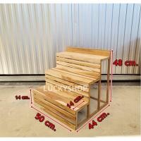 ราคา ชั้นวางของแบบขั้นบันได 3 ชั้น หน้ากว้าง 50 ซม. งานไม้สัก (13159186267)