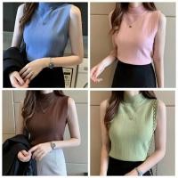 ราคา เสื้อผ้าแฟชั่นผู้หญิง เสื้อแขนกุดไหมพรม สไตล์เกาหลี ผ้านิ่มใส่สบาย ตัดเย็บดี (14802476102)