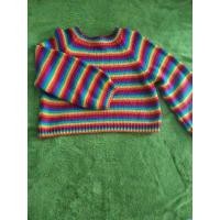 ราคา เสื้อครอปไหมพรมถักสีรุ้งแขนยาวมือ2 (22836958016)