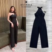 ราคา จั้มสูทเกาะอก คล้องคอ เซ็กซี่เบาๆ สีดำ ป้ายalinda มือ1 (22082464425)