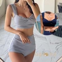 ราคา ชุดว่ายน้ำสไตล์เกาหลี ชุดว่ายน้ำแฟชั่นทรงสวย ชุดว่ายน้ำบิกินี่เอวสูง บิกินี่บราวงกลม ชุดว่ายน้ำโชว์หลัง (23218464935)