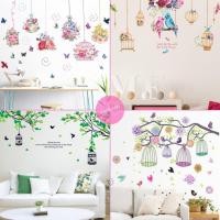 ราคา สติ๊กเกอร์ติดผนัง ส่งจากไทย ลายดอกไม้ ต้นไม้ ดอกไม้ สติกเกอร์ติดผนังห้อง วอลเปเปอร์ wall sticker 3D (1752939934)