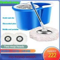 ราคา Rotary mop with bucket 360° easy rotation automatic dewatering stainless steel limited time discount send mop head dry a (26818586780)