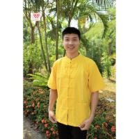 ราคา เสื้อพื้นเมืองสีเหลือง เสื้อผ้าฝ้ายชายสีเหลือง ชุดทำงาน วรัญญาผ้าฝ้าย (2186042100)