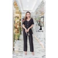 ราคา (s,m,l) ชุดเข้าเซตผู้หญิง ชุดเซต 2 ชิ้น เสื้อแขนสั้น+กางเกงขายาว เอวสูง สวยๆ งานป้าย nana (11063269278)