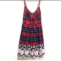 ราคา Dress สายเดี่ยวสีแดงลายสก็อต (936948005)