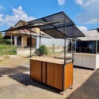 ราคา ส่งฟรี!! รถเข็นขายสินค้า ถอดประกอบได้ พร้อมกันสาด และ หลังคา ขนาด กว้าง150 สูง 220 ลึก 70cm (24303393691)