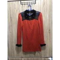 ราคา เดรสสีส้มอิฐ แข่งแต่งขนมิ้ง คอลูกไม้ (17934007635)