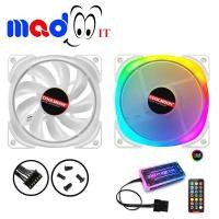 ราคา พัดลม RGB Coolmoon Colorful+รีโมทคอนโทล Solar Eclipse สีขาว (4779811592)