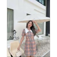 ราคา 00❌️หมดเดรสสั้นมินิลายบลูเบอรี่ (28609413281)