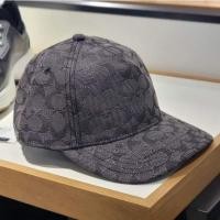 ราคา ของแท้!! พร้อมส่งในไทย!! หมวก Coach Baseball Hat In Metallic Signature สี Black/Gunmetal (10382813344)