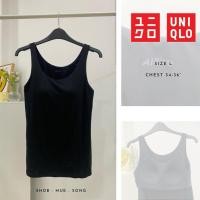 ราคา Uniqlo AIRism เสื้อกล้าม เสื้อซับ บราในตัว สีดำ มือสอง (24088178341)