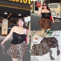 ราคา 1136 กระโปรงกางเกง ลายเสือสาวอวบ เอวยางยืด (24341000261)