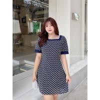 ราคา PMSWEET PLUSSIZE : PMP0633 : พร้อมส่ง เสื้อผ้าไซส์ใหญ่ คนอ้วน สาวอวบ ชุดเดรสสั้นสีน้ำเงิน ชุดเดรสคอเหลี่ยม (12807802070)