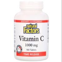 ราคา วิตามินซี Natural Factors นำเข้าอเมริกา 1000mg 180 แคปซูล พร้อม Time release ช่วยดูดซึมได้ดีกว่าปกติหลายเท่า ของพร้อมส่ง (5132044575)
