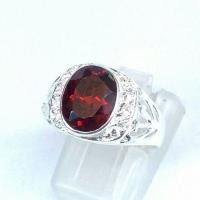 ราคา แหวนชายเงินแท้โกเมนข้างเพชรสวิส (1846642111)