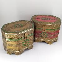 ราคา กล่องไม้เก็บของอเนกประสงค์ เดินเส้นทอง หีบไม้ กล่องสมบัติ 8 เหลี่ยมโบราณ (20351304012)