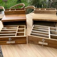 ราคา กล่องใส่เงิน กล่องใส่แบงค์ ลิ้นชักใส่เงิน ใส่แบงค์ ทำจากไม้สัก (28462790538)