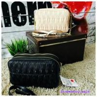 ราคา New collection 2015 ZARA MESSENGER BAG WITH CHAIN กระเป๋าสะพายโซ่ทอง หนังpu ลายจับจีบย่นตลอด (506342)