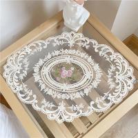 ราคา Violet Flamingo ผ้าลูกไม้ตกแต่งโต๊ะ ผ้ารองจาน ผ้าลูกไม้ปักลายดอกไม้ ขนาด 42x31 cm. (22303276375)