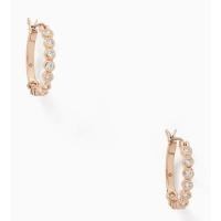 ราคา Kate Spade Clear Rosegold Full Circle Huggies Earrings แท้ (22588050630)