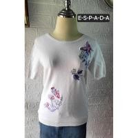 ราคา เสื้อไหมพรม สีขาวปัก แบรนด์ espada ไซส์M (25989479440)