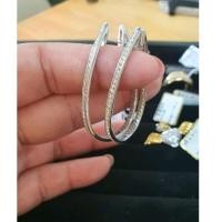 ราคา ต่างหูห่วงใหญ่ เพชรแท้ ทอง 18K (20671479732)