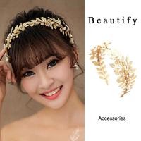 ราคา พร้อมส่ง!! คาดผมช่อมะกอกสีทองเพิ่มดีเทลเก๋ประดับมุกหรูหราอลังการสุด (2632541076)