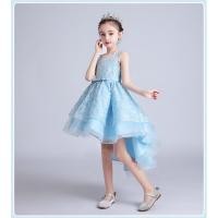 ราคา Gd3622- พร้อมส่งจากไทย ชุดราตรีเด็กสีสีฟ้า ชุดออกงานเด็กหญิง ทรงหน้าสั้น-หลังยาวแบบเดรสหางปลา ลูกไม้ตกแต่งสวยหรู (3460704426)