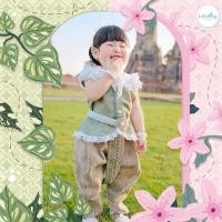 ราคา ชุดไทยเด็กผู้หญิง ชุดไทยโจงกระเบน ชุดพลูด่าง (24723339131)