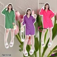 ราคา TW15728 Dress เดรสเชิ้ตทรง Oversize หน้าสั้นหลังยาว (18989647135)