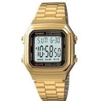 ราคา CASIO นาฬิกาข้อมือผู้หญิง สีทอง สายสเตนเลส รุ่น A178WGA-1A (285854956)