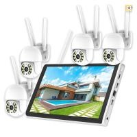 ราคา ระบบกล้องรักษาความปลอดภัยไร้สาย 2K พร้อมจอภาพ 10.1 นิ้ว NVR + 4pcs กล้องรักษาความปลอดภัยติดผนังสี Night Vision การตรวจจับการเคลื่อนไหว 2-Way Audio IP66 กันน้ํา PTZ ไร้สาย Mon (26514809472)