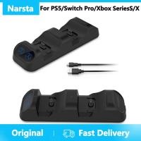 ราคา Dual Dock สถานีชาร์จ Handle Controller Charger Stand Station จอแสดงผล LED สําหรับ PS5/Switch Pro/Xbox SeriesS/X (26926296548)