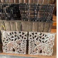 ราคา แผ่นภาพช้างแกะสลักไม้สักแท้ (26975044830)