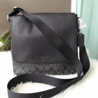ราคา COACH Charles Small Messenger In Signature (Coach F54771) Charcoal/Black (1376585790)