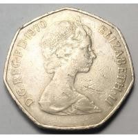 ราคา ปี 1970, เหรียญ 50 New Pence, ประเทศอังกฤษ (UK), Queen Elizabeth II (9311029401)