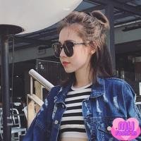 ราคา แว่นตากันแดดแฟชั่น กรอบแว่นทรง cateye เลนส์ปรอทสีทอง (25190987367)