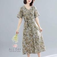 ราคา เดรสผ้าสปันลายดอกไม้ (3716033765)