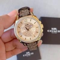 ราคา (พร้อมส่ง) ของแท้ 100% นาฬิกา Coach Women’s Boyfriend Signature Brown Gold Tone Watch (29620005574)