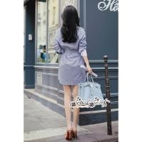 ราคา ฟรี EMS ชุดเดรสสั้น งานป้าย Lady Ribbon Thailand เสื้อผ้าแฟชั่นผู้หญิง Dress Size M/L สีฟ้า พร้อมส่งสวยเหมือนแบบ (1126599722)